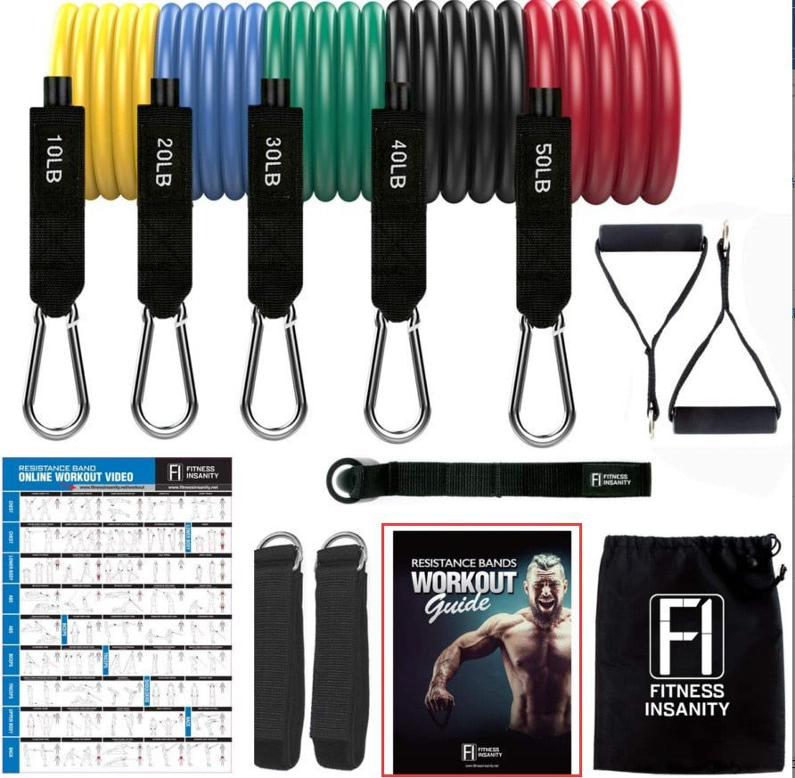 17-Piece Set 150 Lbs Chest Expander & Resistance Bands