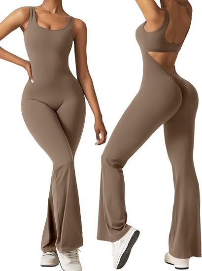 Sleeveless flared jumpsuit