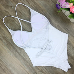 Women Swimwear Sexy High Cut One Piece Swimsuit Backless