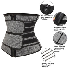 Neoprene Sauna Waist Trainer Corset Sweat Belt for Women Weight Loss Compression Trimmer Workout Fitness