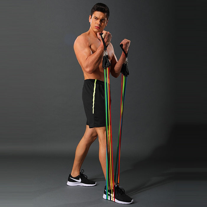 17-Piece Set 150 Lbs Chest Expander & Resistance Bands
