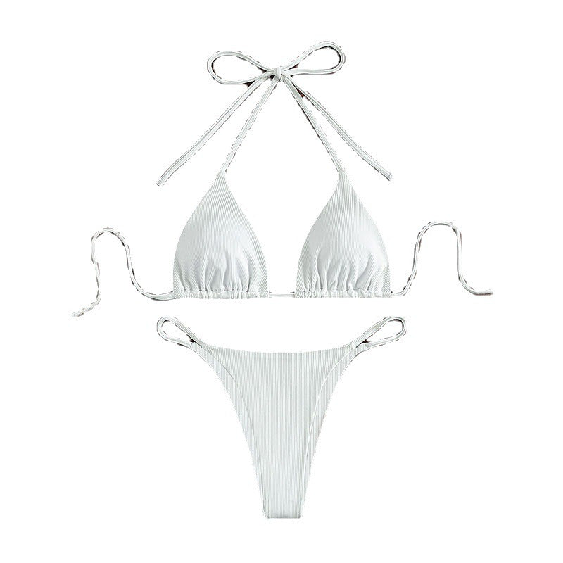 Hanging neck tie bikini multi-color