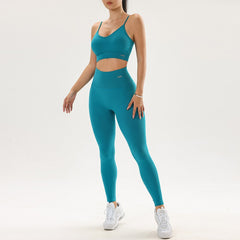 Women's sports fitness suit, tummy control, butt lift, sports yoga pants, high waist leggings, beautiful back bra, bra