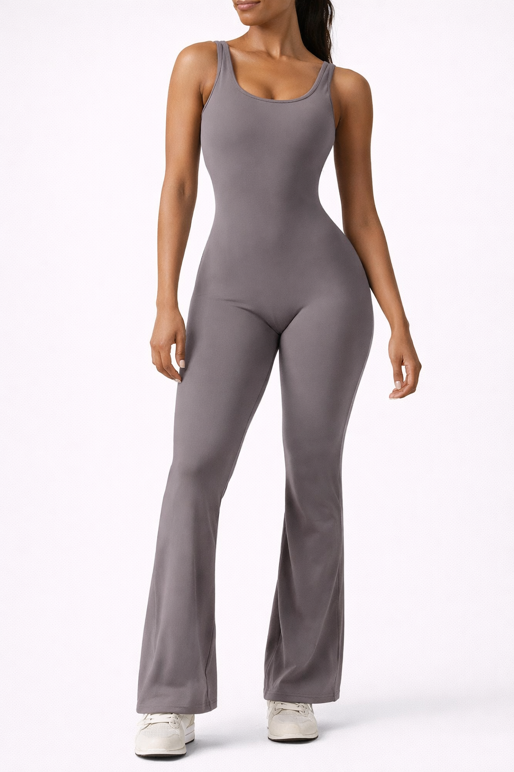 Sleeveless flared jumpsuit