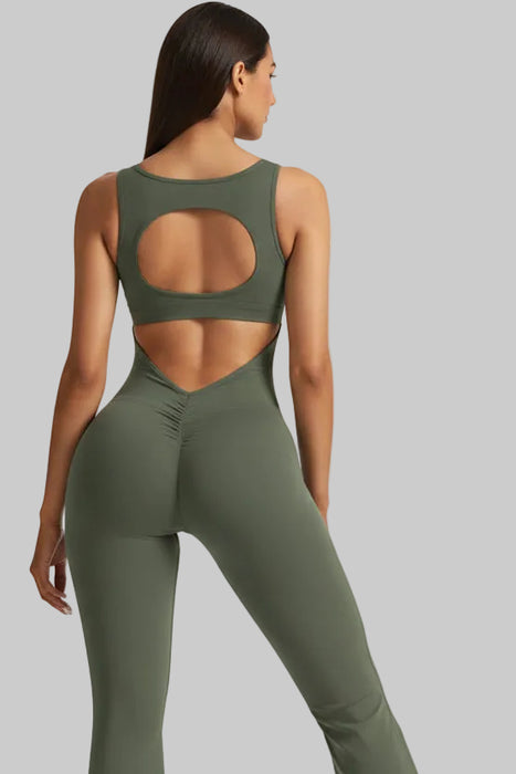 Sleeveless flared jumpsuit