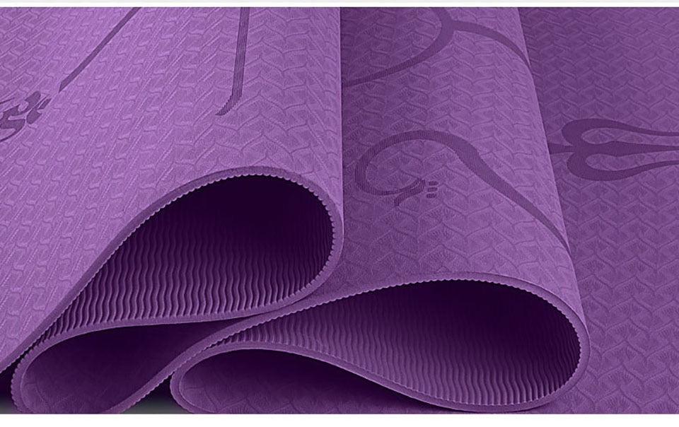 TPE Eco-friendly Non-Slip Yoga Mat with Position Lines