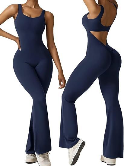 Sleeveless flared jumpsuit