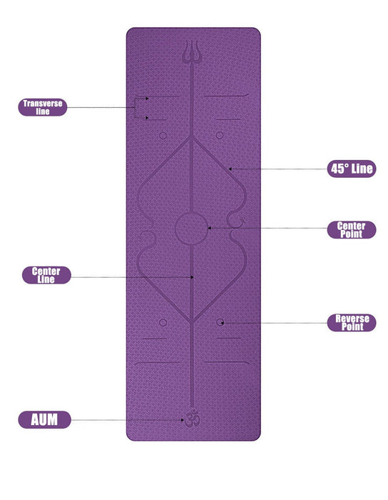 TPE Eco-friendly Non-Slip Yoga Mat with Position Lines